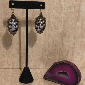 Black and Clear Swarovski Crystal Earrings